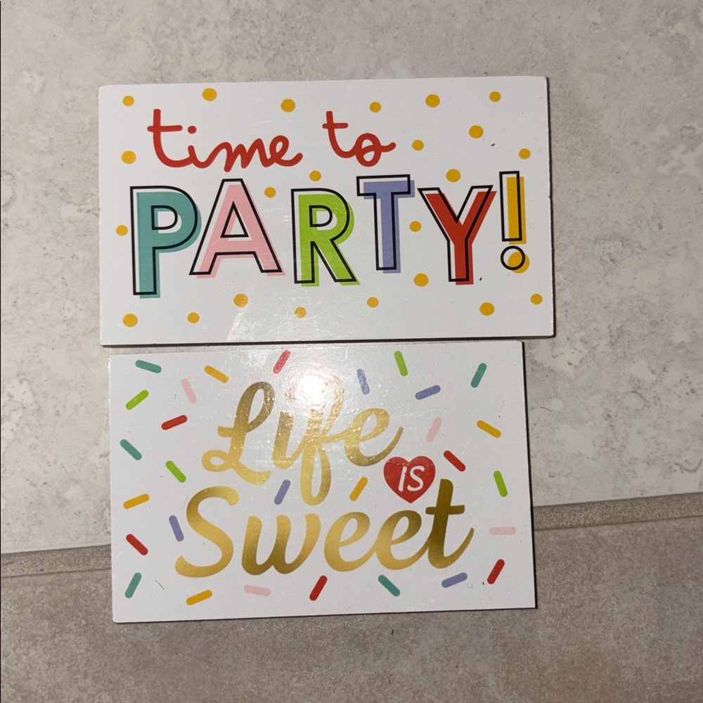 2 wood signs